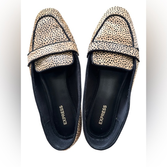 Express Shoes - Express Flats with Dyed Horse Hair Cheetah Print.